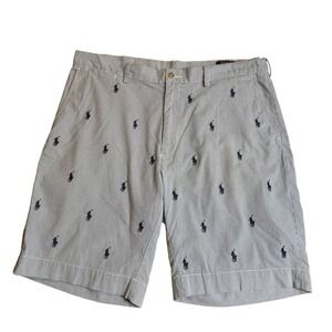 Polo Ralph Classic Fit 9" Embroidered Pony‎ Logo Shorts Size 36" Retail: $99 EUC
